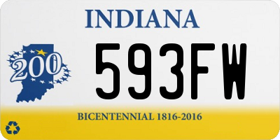 IN license plate 593FW