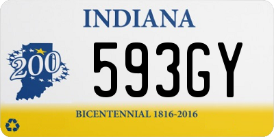 IN license plate 593GY