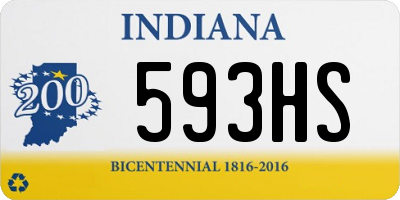 IN license plate 593HS