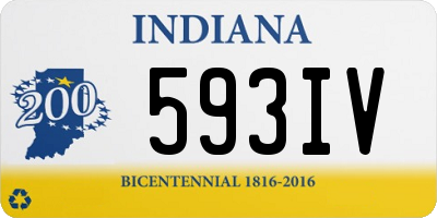 IN license plate 593IV