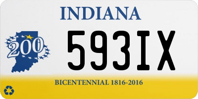 IN license plate 593IX