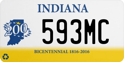 IN license plate 593MC