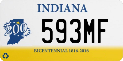 IN license plate 593MF