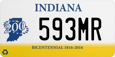 IN license plate 593MR