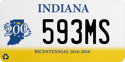 IN license plate 593MS