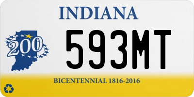 IN license plate 593MT