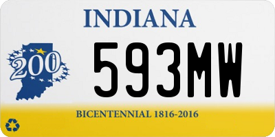 IN license plate 593MW