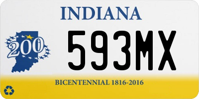 IN license plate 593MX