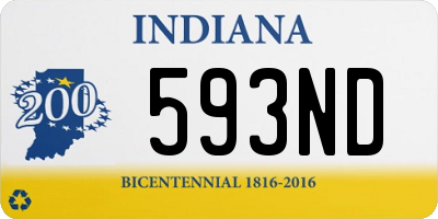 IN license plate 593ND