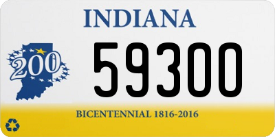 IN license plate 593OO