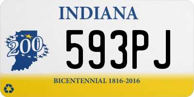 IN license plate 593PJ