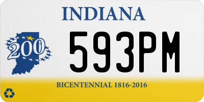 IN license plate 593PM