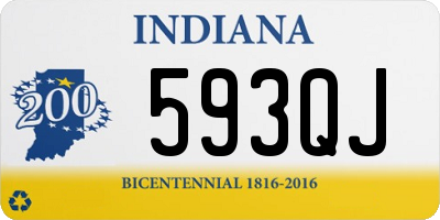 IN license plate 593QJ