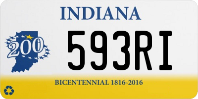 IN license plate 593RI