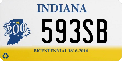 IN license plate 593SB