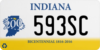 IN license plate 593SC