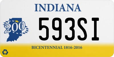 IN license plate 593SI