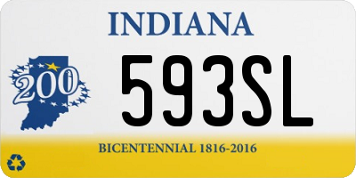 IN license plate 593SL