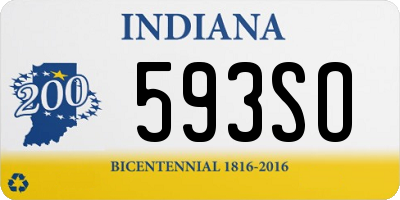 IN license plate 593SO