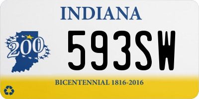 IN license plate 593SW