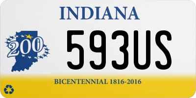 IN license plate 593US