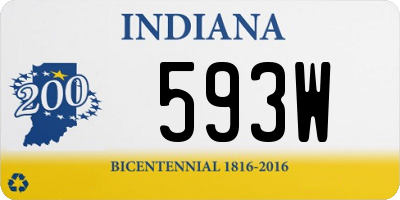 IN license plate 593W