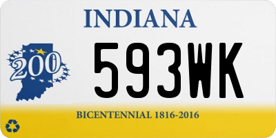 IN license plate 593WK