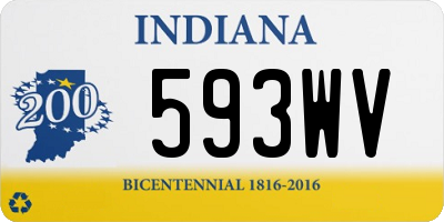 IN license plate 593WV