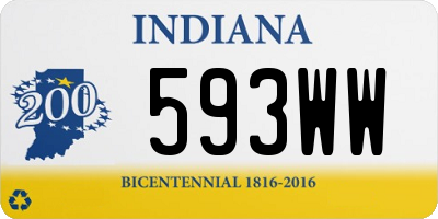 IN license plate 593WW