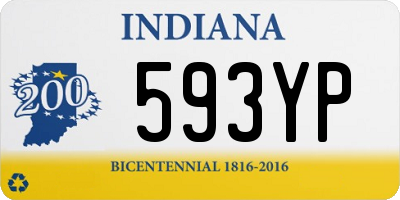 IN license plate 593YP