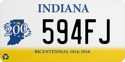 IN license plate 594FJ