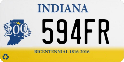 IN license plate 594FR