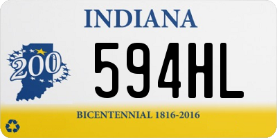 IN license plate 594HL