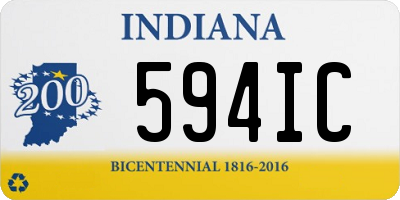 IN license plate 594IC