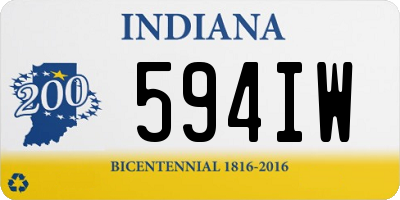 IN license plate 594IW