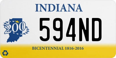 IN license plate 594ND