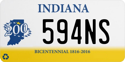 IN license plate 594NS