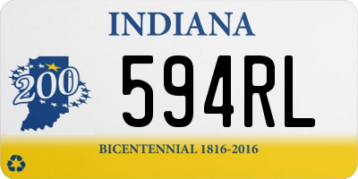 IN license plate 594RL