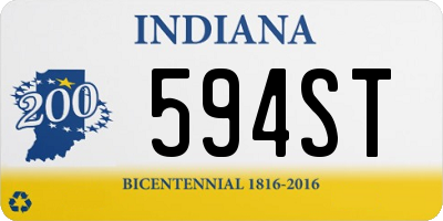 IN license plate 594ST