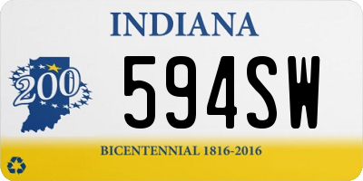 IN license plate 594SW