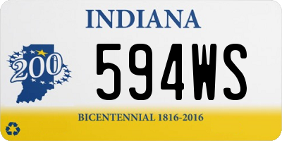 IN license plate 594WS
