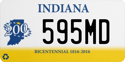 IN license plate 595MD