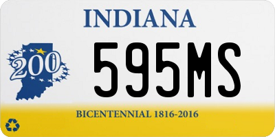 IN license plate 595MS