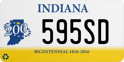 IN license plate 595SD