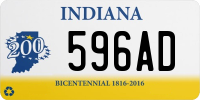 IN license plate 596AD