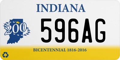 IN license plate 596AG