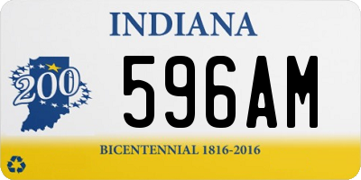 IN license plate 596AM