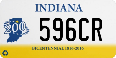 IN license plate 596CR