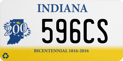 IN license plate 596CS