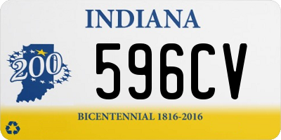 IN license plate 596CV